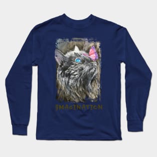 cat and  butterfly, imagination Long Sleeve T-Shirt